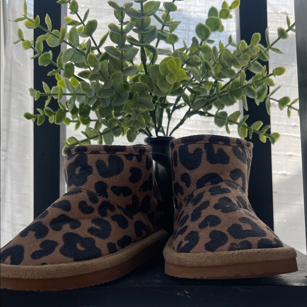 H&M Kids Leopard Print Boots - Brown and Black